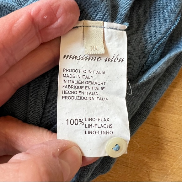 SOLD MASSIMO ALBA LONG SLEEVE POLO PURE LINEN SHIRT CUFFS 5 BUTTON PLACKET XL - Picture 10 of 11